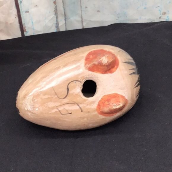 Handcrafted Ceramic Bird Figurine With Tribal Design - Picture 6 of 6